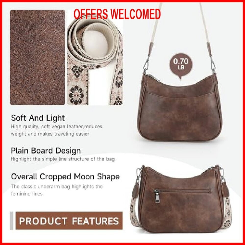 Trendy Vegan Leather Crossbody Purse with Adjustable Strap, Spacious Design - Picture 6 of 8